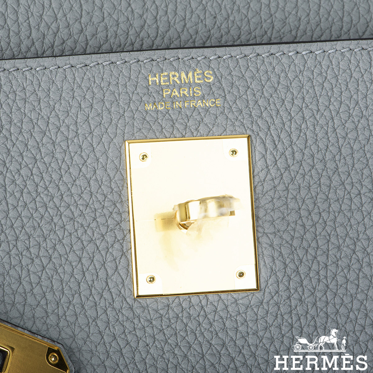 Hermes Birkin 25 Togo 4Z Gris Mouette GHW stamp X